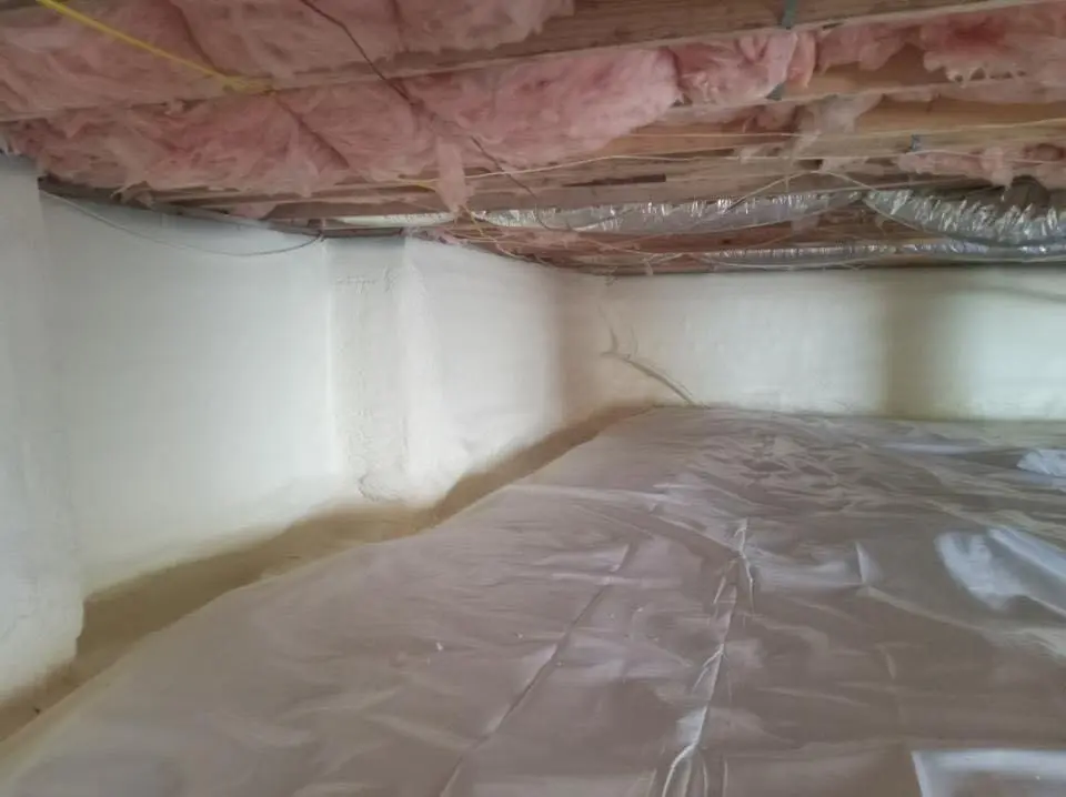 Crawl space encapsulation with closed-cell spray foam for Flat Roof Repair in Woodland